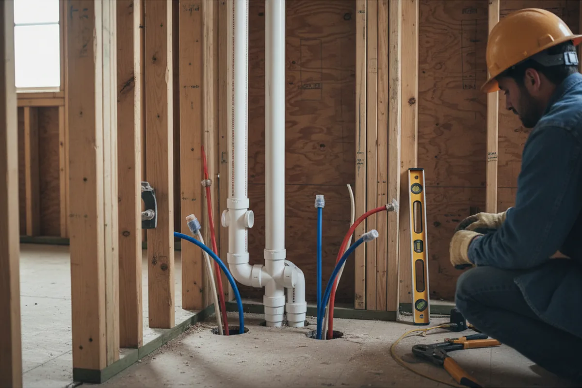 Drain and supply rough-in during Drain Cleaning in Orangevale